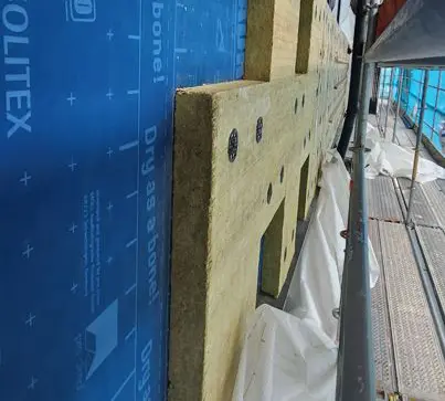 SOPRAROCK M installation over wall membrane
