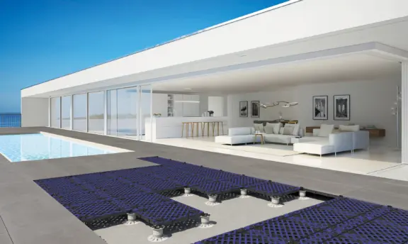 modern luxury summer villa with infinity pool. 3D-Illustration